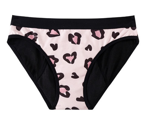 Leak Proof Period Proof Underwear For Teenage Undies Cotton Leopard Print Style Heavy Flow